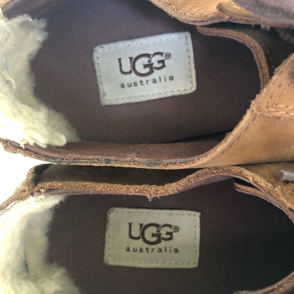 UGG Vanowen Nubuck Leather Lace Up Brown Shoes Sneakers - Picture 9 of 13
